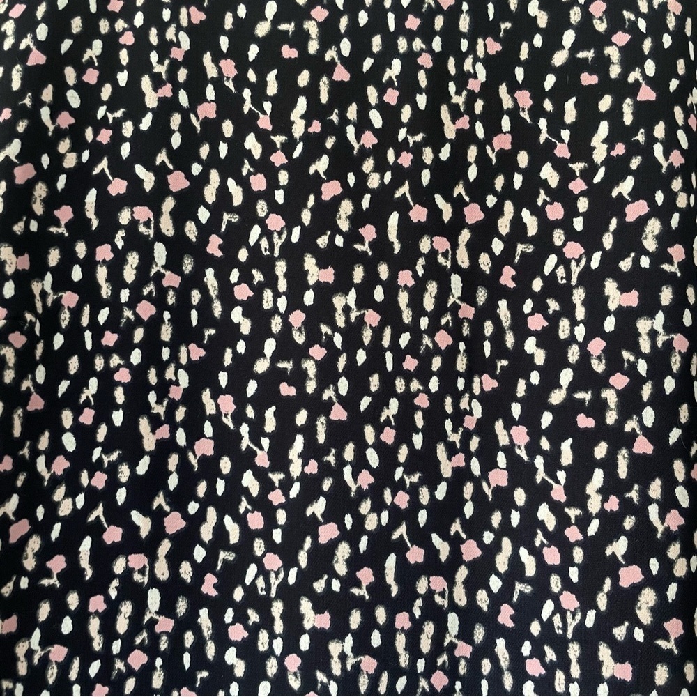 Ann Taylor Shift Dress Women’s 4 Multicolor Spots Relaxed Ruched Cuff Round Neck - Picture 8 of 14